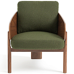 Кресло с каркасом из массива ореха Gallin Chair Green варинант исполнения - 2 | Loft Concept в Перми