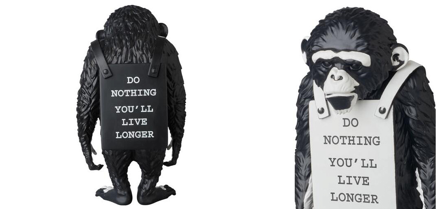 Статуэтка Banksy Lying Monkey Black and White Статуэтка Banksy Lying Monkey Black and White - Loft-Concept в Перми