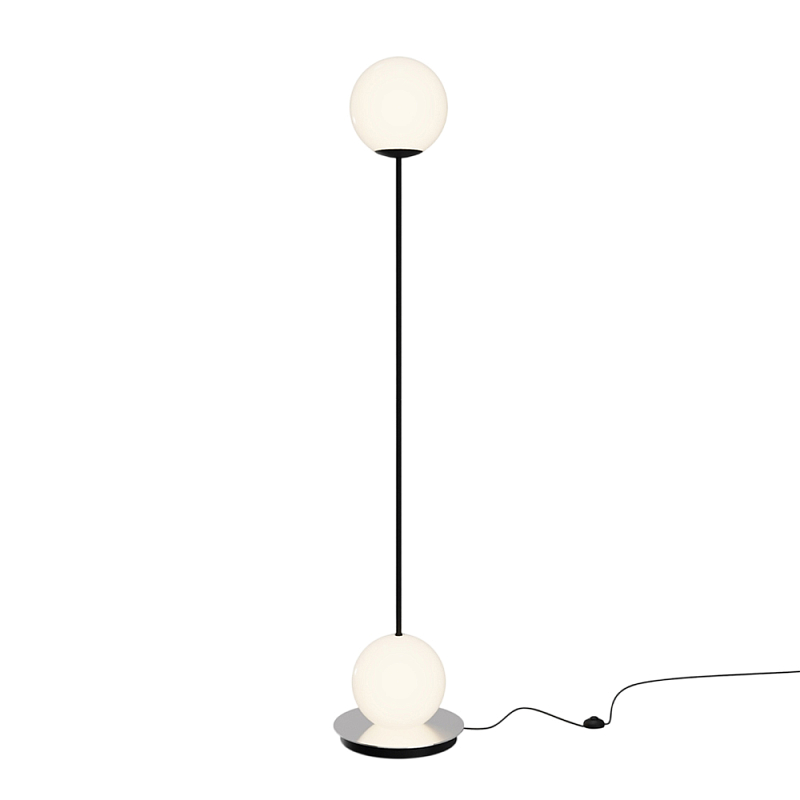 Напольный торшер светодионый Twins 3000К 20Вт Белый Черный в Перми | Loft Concept 