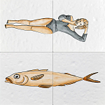 Плитка с узором Рыба Русалка варинант исполнения - 2 | Loft Concept в Перми