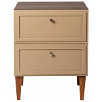 Тумба прикроватная бежевая из массива бука с 2-мя ящиками Wenge Light варинант исполнения - 2 | Loft Concept в Перми