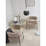 Кресло полукруглое мягкое с буклированной обивкой Armchair with Boucle Upholstery варинант исполнения - 7 | Loft Concept в Перми