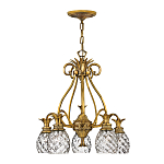 Люстра цвета латунь с 5-ю плафонами из рельефного стекла в форме ананаса Hinkley варинант исполнения - 2 | Loft Concept в Перми