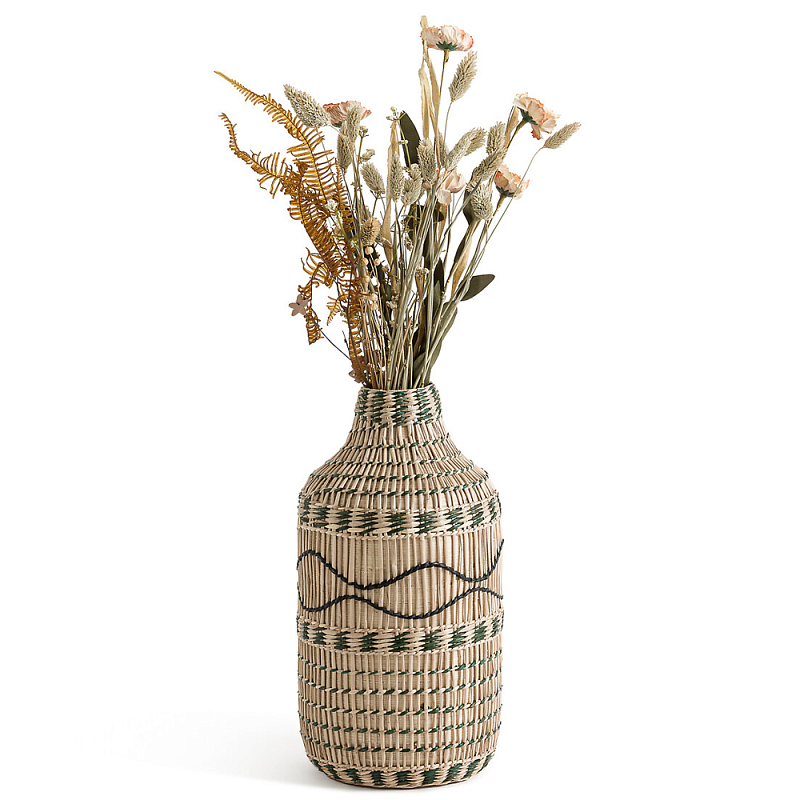 Ваза декоративная из натурального плетеного бамбука Bamboo Decor 35 Бежевый Ваза декоративная из натурального плетеного бамбука Bamboo Decor 35 Бежевый в Перми | Loft Concept