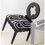 Дизайнерский стул с круглой деревянной спинкой Black and White Clover варинант исполнения - 6 | Loft Concept в Перми