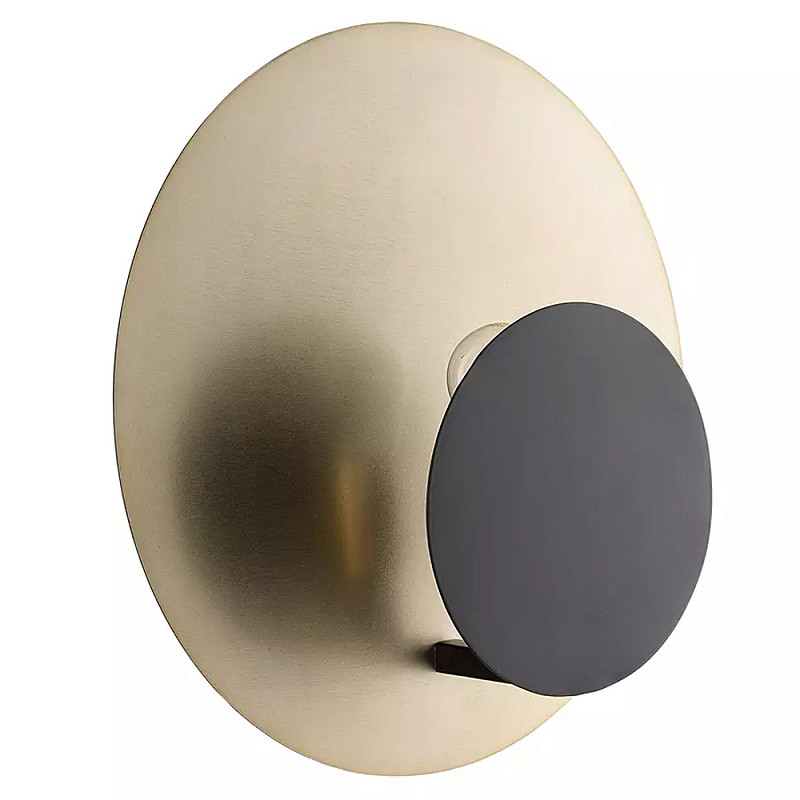 Бра круглое в сочетании золотистого и чёрного цвета Round Sconce Gold and Black Черный Золотой в Перми | Loft Concept 