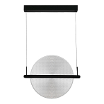 Светодиодный подвесной светильник круглой формы с металлическим черным каркасом Marble Glow варинант исполнения - 4 | Loft Concept в Перми