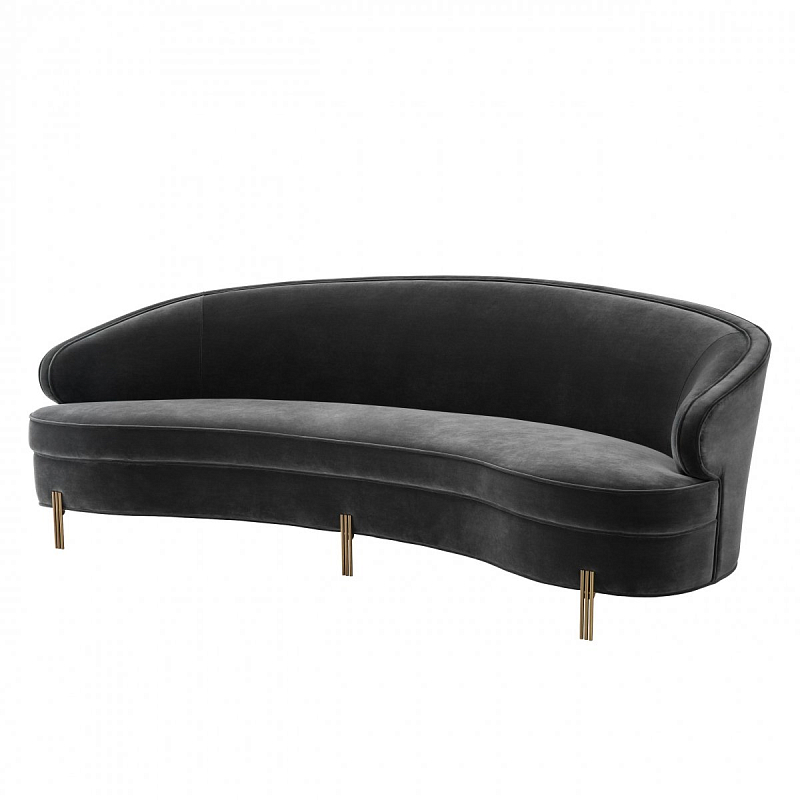Диван Eichholtz Sofa Pierson dark grey Серый Латунь Диван Eichholtz Sofa Pierson dark grey Серый Латунь в Перми | Loft Concept