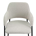 Стул мягкий с подлокотниками Chair Gray Upholstery Boucle варинант исполнения - 5 | Loft Concept в Перми