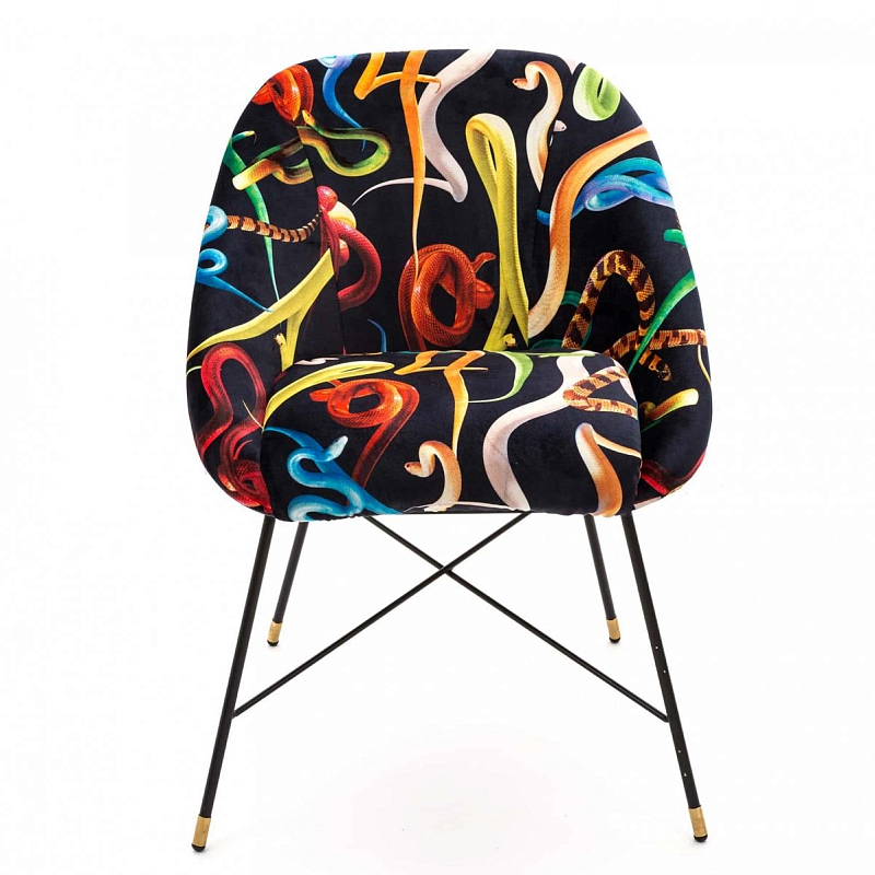 Кресло Seletti Padded Chair Snakes Мульти Черный в Перми | Loft Concept 