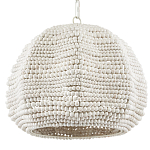 Подвесной светильник в форме купола с декором из круглых деревянных бусин White Wooden Beads Chandelier варинант исполнения - 3 | Loft Concept в Перми