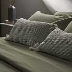 Чехол на подушку мятного цвета с бахромой и объемным узором Ethnic mix варинант исполнения - 6 | Loft Concept в Перми