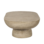 Столик кофейный кремового цвета с овальной столешницей и круглым основанием Cream Dalmen Table варинант исполнения - 3 | Loft Concept в Перми