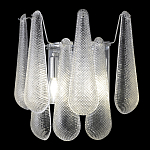 Бра с подвесками из рифленного стекла в форме капель на основании цвета хром Textured Glass варинант исполнения - 3 | Loft Concept в Перми