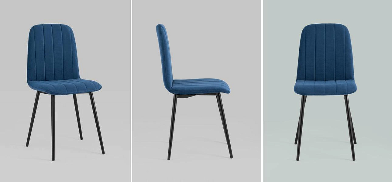 Стул Easy Chair Велюр Синий цвет Стул Easy Chair Велюр Синий цвет - Loft-Concept в Перми