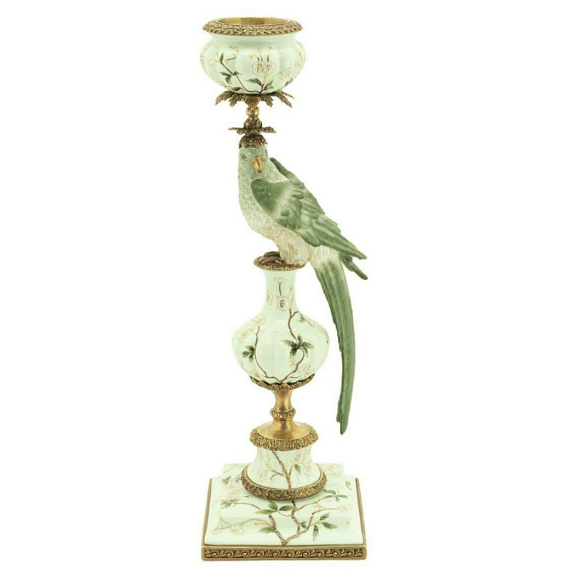 Подсвечник Candleholder Parrot Atlantide Green Зеленый Бронза в Перми | Loft Concept 