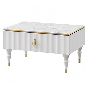 Стол журнальный белый с ящиком Expanses of Beauty