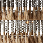 Люстра трехъярусная с декором из круглых деревянных бусин с кисточками Gray Brown Wooden Beads Chandelier варинант исполнения - 1 | Loft Concept в Перми