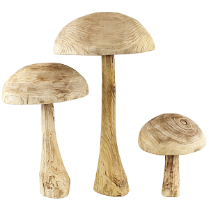 Декоративные деревянные статуэтки Грибы Wooden Mushrooms