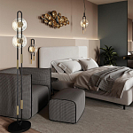 Бра с черным основанием и золотистым декором Bruno варинант исполнения - 5 | Loft Concept в Перми