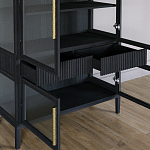 Витрина Primo со стеклянными фасадами и 2 ящиками Черный дуб варинант исполнения - 7 | Loft Concept в Перми