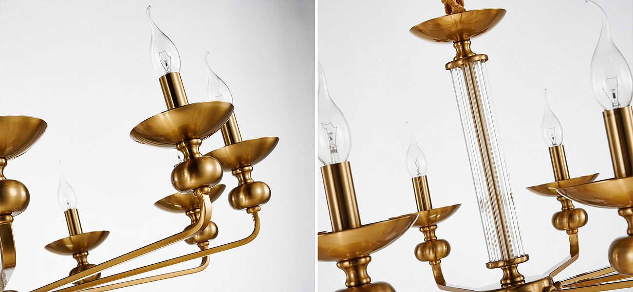 Люстра бронзового цвета со стеклянным декором Candelabrum D91 см Люстра бронзового цвета со стеклянным декором Candelabrum D91 см - Loft-Concept в Перми