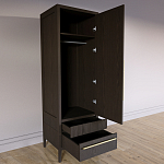 Узкий Шкаф Primo с 2 выдвижными ящиками Темный орех варинант исполнения - 7 | Loft Concept в Перми