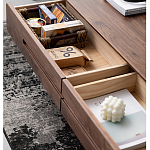 Кофейный стол из массива дерева с выдвижными ящиками Coffee Walnut Table варинант исполнения - 3 | Loft Concept в Перми