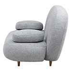 Двухместный диван с мягкой обивкой из ткани серый на деревянных ножках Michael Sofa Grey варинант исполнения - 3 | Loft Concept в Перми