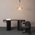 Дизайнерский письменный стол овальной формы с 2-мя выдвижными ящиками по бокам Parsec варинант исполнения - 1 | Loft Concept в Перми