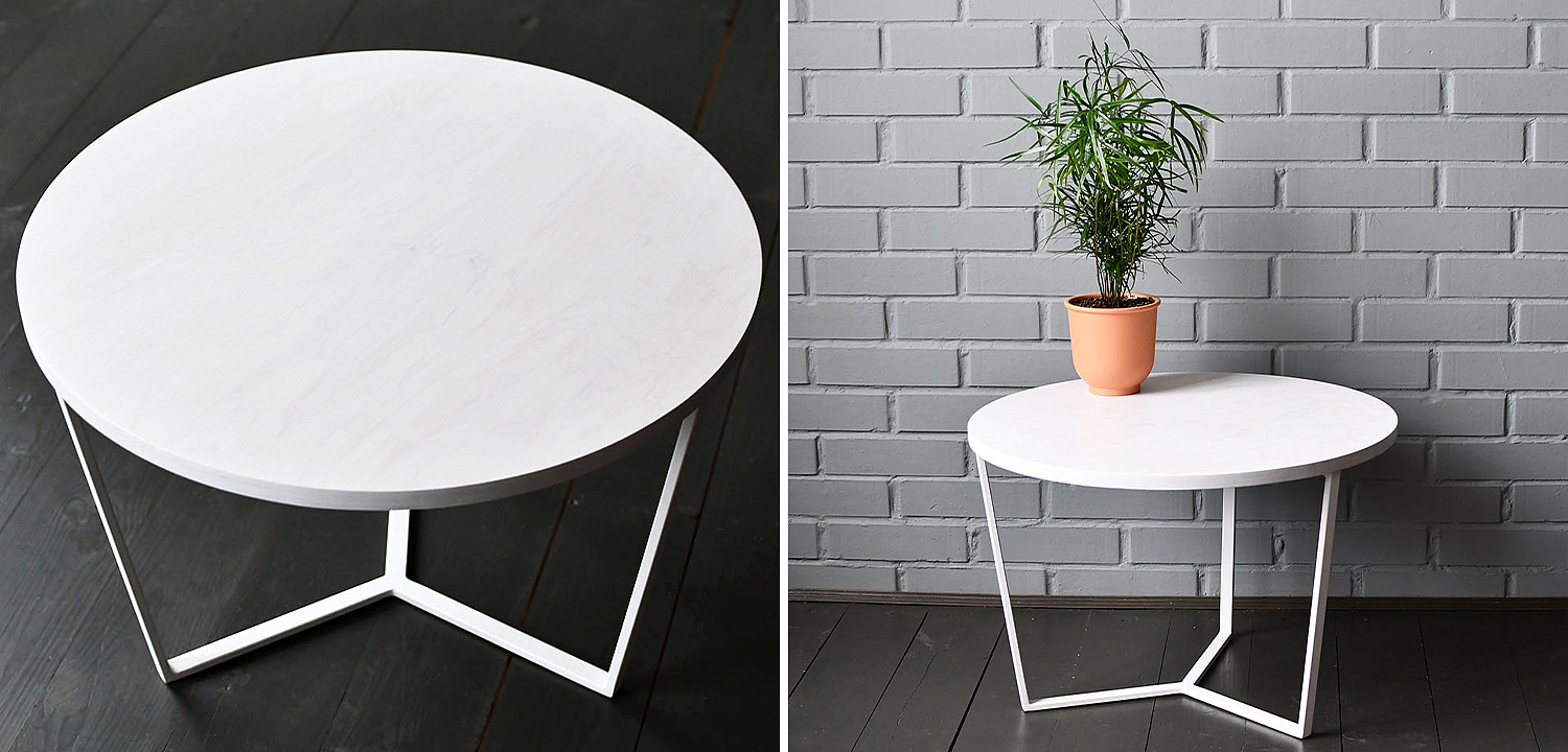 Кофейный стол Thea White Industrial Metal Rust Coffee Table Кофейный стол Thea White Industrial Metal Rust Coffee Table - Loft-Concept в Перми