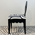 Дизайнерский стул с круглой деревянной спинкой Black and White Clover варинант исполнения - 4 | Loft Concept в Перми