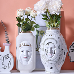 Ваза с декоративными лицами и графическими элементами в виде сердец и символов Faces of Imagination варинант исполнения - 2 | Loft Concept в Перми