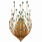 Бра настенное золотое с декором из бирюзовых элементов Peacock Tail варинант исполнения - 3 | Loft Concept в Перми