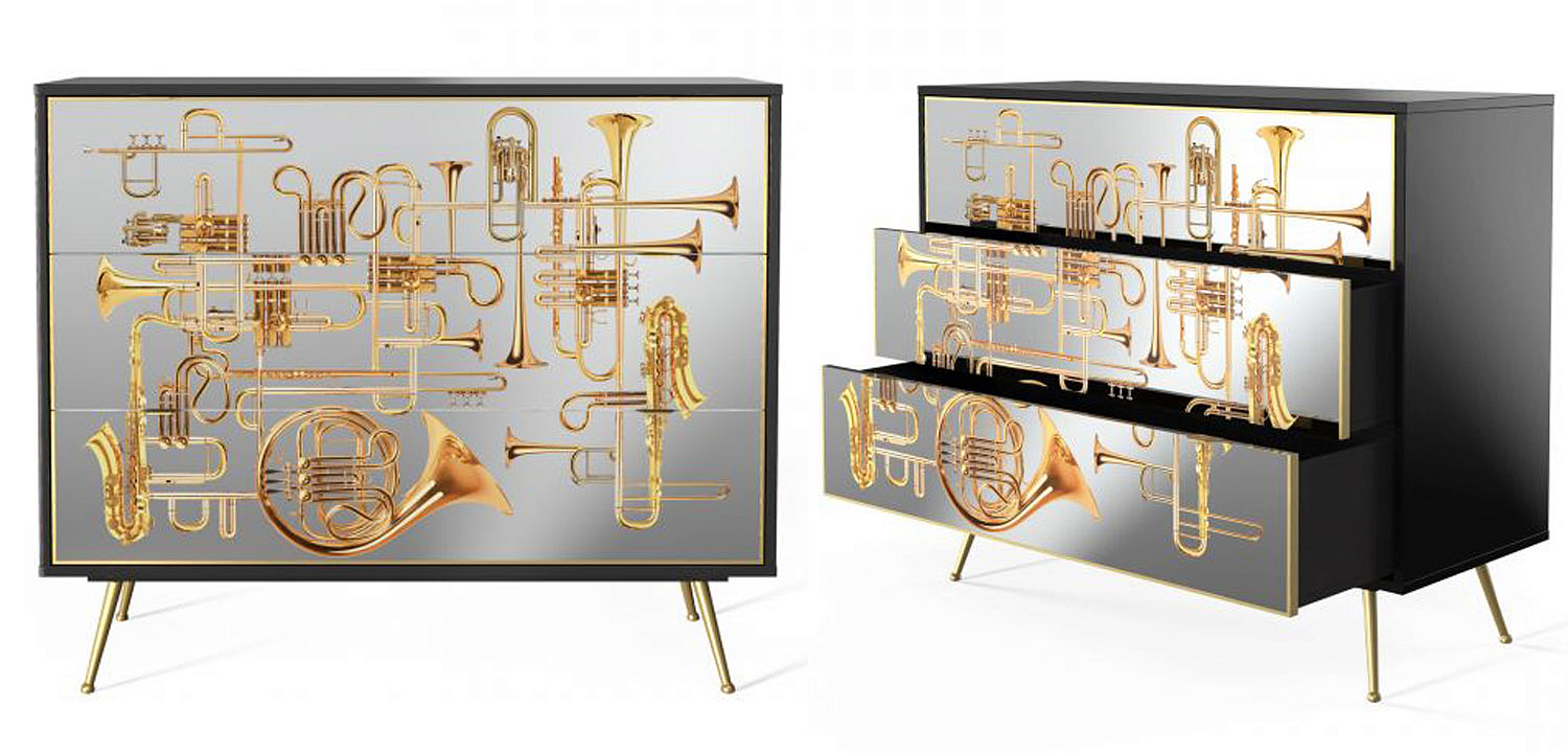 Комод Seletti Chest of Three Drawers Trumpets Комод Seletti Chest of Three Drawers Trumpets - Loft-Concept в Перми