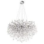 Люстра подвесная с прозрачными стеклянными подвесками в форме капель Диаметр 80 см Droplet Chandelier варинант исполнения - 4 | Loft Concept в Перми