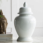 Ваза белая с крышкой однотонная Chinoiserie Ceramics варинант исполнения - 2 | Loft Concept в Перми