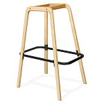 Барный стул со спинкой и мягкой обивкой с ромбами на 4-х деревянных ножках Голубой Велюр Ava Charm варинант исполнения - 4 | Loft Concept в Перми