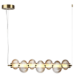 Подвесной светильник линейный с 7-ю рифлеными стеклянными шарами Marcelh Light варинант исполнения - 3 | Loft Concept в Перми
