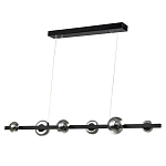 Люстра светодиодная линейная с 6-ю круглыми серыми плафонами Iona Chandelier Black  варинант исполнения - 1 | Loft Concept в Перми