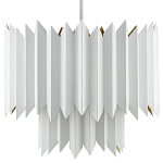 Люстра белая с гофрированным двойным абажуром Corrugated Double Lampshade варинант исполнения - 3 | Loft Concept в Перми