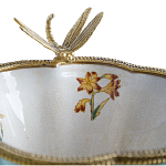 Ваза со стрекозой из фарфора с бронзовыми элементами Paradise Dragonfly варинант исполнения - 3 | Loft Concept в Перми