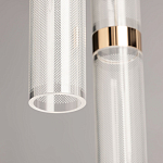 Люстра каскадная с прозрачными цилиндрическими плафонами Jenae Glass Tube Lighting варинант исполнения - 8 | Loft Concept в Перми