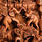 Панно из дерева пирамида из слонов Panel With Animals варинант исполнения - 2 | Loft Concept в Перми