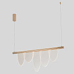 Люстра подвесная с пятью прозрачными элементами в форме лепестков и золотистым металлическим основанием DALI Tonin Casa варинант исполнения - 1 | Loft Concept в Перми