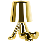 Настольная лампа фигурная золотого цвета с гладким абажуром Высота 17 см Sophia варинант исполнения - 2 | Loft Concept в Перми