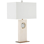 Настольная лампа из мрамора с тканевым прямоугольным абажуром Eternity варинант исполнения - 6 | Loft Concept в Перми