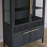 Витрина Primo со стеклянными фасадами и буфетом шпон Черный дуб варинант исполнения - 5 | Loft Concept в Перми