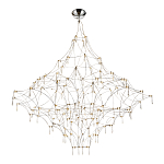 Люстра с тонким металлическим каркасом цвета хром Quasar варинант исполнения - 1 | Loft Concept в Перми