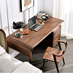 Стол рабочий округлой формы с 3-мя ящиками  Working Moonnut Table варинант исполнения - 6 | Loft Concept в Перми